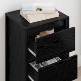 vidaXL Dressoir met lade Zwart Eiken 42 x 36 x 75,5 cm Bewerkt hout