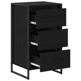 vidaXL Dressoir met lade Zwart Eiken 42 x 36 x 75,5 cm Bewerkt hout