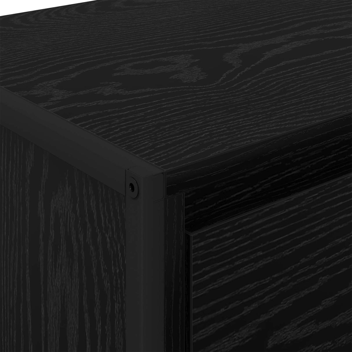 vidaXL Dressoir met lade Zwart Eiken 42 x 36 x 75,5 cm Bewerkt hout