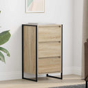 vidaXL Dressoir met lade Zwart Eiken 42 x 36 x 75,5 cm Bewerkt hout