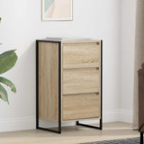 vidaXL Dressoir met lade Zwart Eiken 42 x 36 x 75,5 cm Bewerkt hout