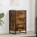 vidaXL Dressoir met lade Zwart Eiken 42 x 36 x 75,5 cm Bewerkt hout