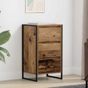 vidaXL Dressoir met lade Zwart Eiken 42 x 36 x 75,5 cm Bewerkt hout