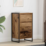 vidaXL Dressoir met lade Zwart Eiken 42 x 36 x 75,5 cm Bewerkt hout