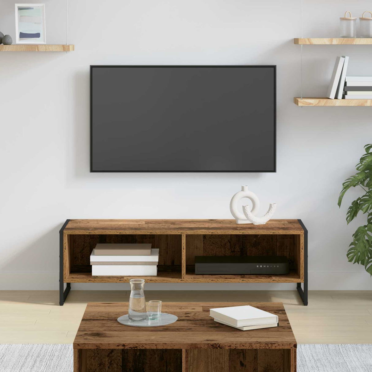 vidaXL TV Cabinet Black Oak 100 x 36.5 x 30.5 cm Engineered wood