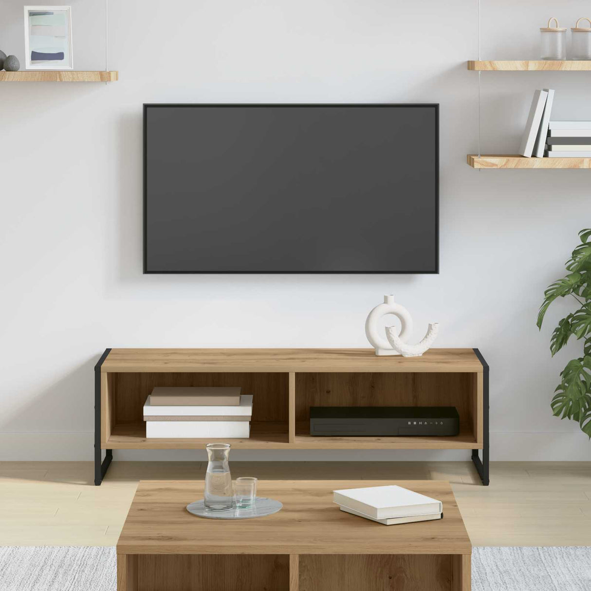 vidaXL TV Cabinet Black Oak 100 x 36.5 x 30.5 cm Engineered wood
