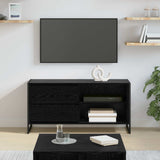 vidaXL TV Kast met lade Zwart Eiken 100 x 36 x 49,5 cm Bewerkt hout