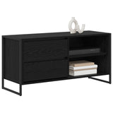 vidaXL TV Kast met lade Zwart Eiken 100 x 36 x 49,5 cm Bewerkt hout