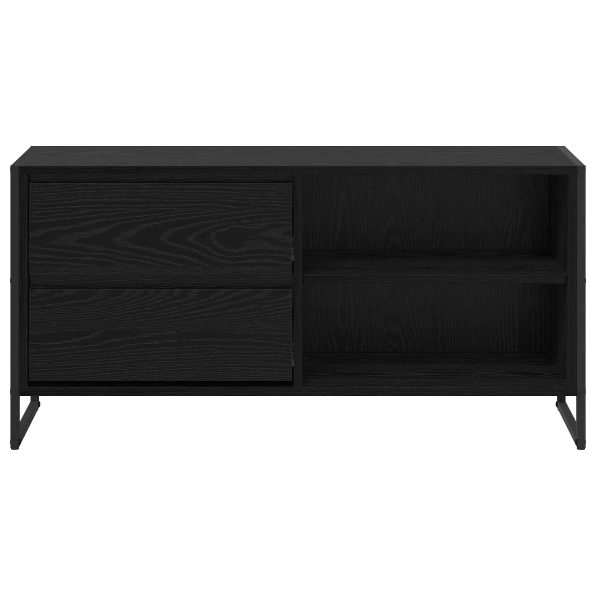 vidaXL TV Kast met lade Zwart Eiken 100 x 36 x 49,5 cm Bewerkt hout