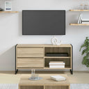 vidaXL TV Kast met lade Zwart Eiken 100 x 36 x 49,5 cm Bewerkt hout