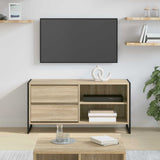 vidaXL TV Kast met lade Zwart Eiken 100 x 36 x 49,5 cm Bewerkt hout