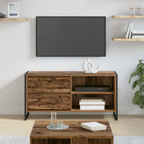 vidaXL TV Kast met lade Zwart Eiken 100 x 36 x 49,5 cm Bewerkt hout