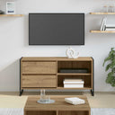 vidaXL TV Kast met lade Zwart Eiken 100 x 36 x 49,5 cm Bewerkt hout