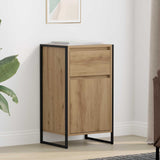 vidaXL Dressoir 2 pcs Zwart Eiken 81 x 36 x 150.5 cm Bewerkt hout