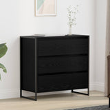 vidaXL Dressoir met lade Zwart Eiken 79 x 36 x 75.5 cm Bewerkt hout