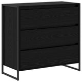 vidaXL Dressoir met lade Zwart Eiken 79 x 36 x 75.5 cm Bewerkt hout