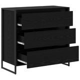 vidaXL Dressoir met lade Zwart Eiken 79 x 36 x 75.5 cm Bewerkt hout