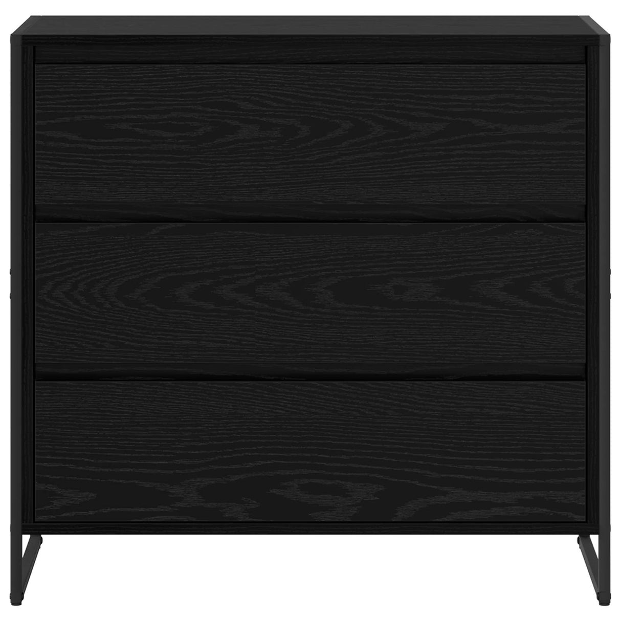 vidaXL Dressoir met lade Zwart Eiken 79 x 36 x 75.5 cm Bewerkt hout