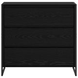 vidaXL Dressoir met lade Zwart Eiken 79 x 36 x 75.5 cm Bewerkt hout