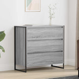vidaXL Dressoir met lade Zwart Eiken 79 x 36 x 75.5 cm Bewerkt hout