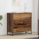 vidaXL Dressoir met lade Zwart Eiken 79 x 36 x 75.5 cm Bewerkt hout