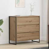 vidaXL Dressoir met lade Zwart Eiken 79 x 36 x 75.5 cm Bewerkt hout