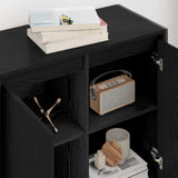 vidaXL Bijzetkast Zwart Eiken 79 x 36 x 75 cm Bewerkt hout