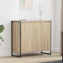 vidaXL Bijzetkast Zwart Eiken 79 x 36 x 75 cm Bewerkt hout