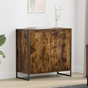 vidaXL Bijzetkast Zwart Eiken 79 x 36 x 75 cm Bewerkt hout