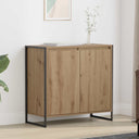 vidaXL Bijzetkast Zwart Eiken 79 x 36 x 75 cm Bewerkt hout