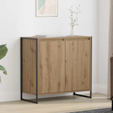 vidaXL Bijzetkast Zwart Eiken 79 x 36 x 75 cm Bewerkt hout