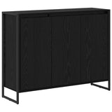 vidaXL Bijzetkast Zwart Eiken 96,5 x 30 x 75 cm Bewerkt hout