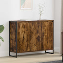 vidaXL Bijzetkast Zwart Eiken 96,5 x 30 x 75 cm Bewerkt hout