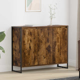 vidaXL Bijzetkast Zwart Eiken 96,5 x 30 x 75 cm Bewerkt hout