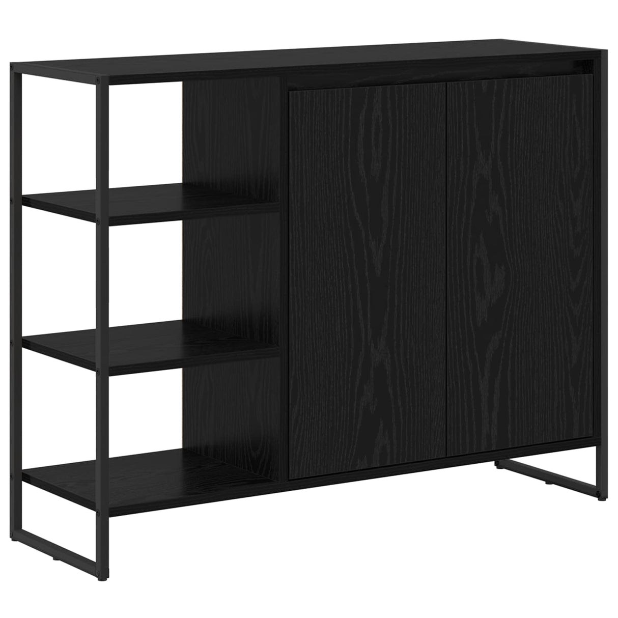 vidaXL Sideboard Black Oak 96.5 x 30 x 75 cm Engineered Wood