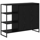 vidaXL Sideboard Black Oak 96.5 x 30 x 75 cm Engineered Wood