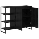 vidaXL Sideboard Black Oak 96.5 x 30 x 75 cm Engineered Wood