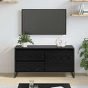 vidaXL TV Kast met lade Zwart Eiken 100 x 36 x 49,5 cm Bewerkt hout