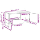 vidaXL TV Kast met lade Zwart Eiken 100 x 36 x 49,5 cm Bewerkt hout