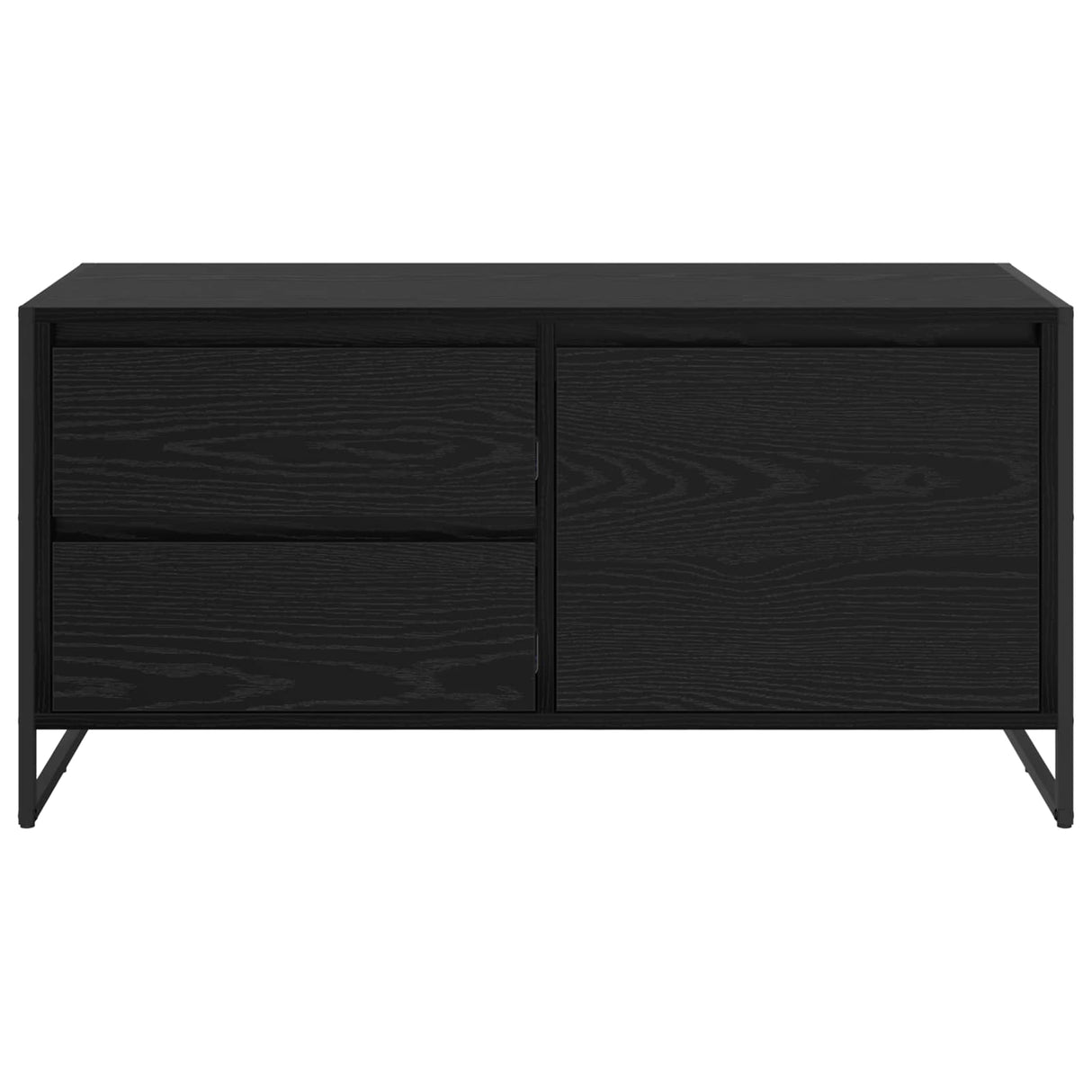 vidaXL TV Kast met lade Zwart Eiken 100 x 36 x 49,5 cm Bewerkt hout