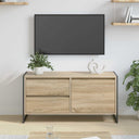 vidaXL TV Kast met lade Zwart Eiken 100 x 36 x 49,5 cm Bewerkt hout