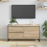 vidaXL TV Kast met lade Zwart Eiken 100 x 36 x 49,5 cm Bewerkt hout