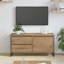 vidaXL TV Kast met lade Zwart Eiken 100 x 36 x 49,5 cm Bewerkt hout