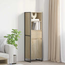 vidaXL Boekenkast met lade Zwart Eiken 43 x 36 x 150.5 cm Bewerkt hout