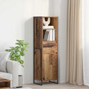 vidaXL Boekenkast met lade Zwart Eiken 43 x 36 x 150.5 cm Bewerkt hout