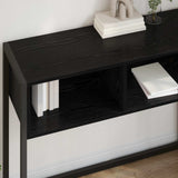 vidaXL Bijzettafel Zwart Eiken 100 x 36 x 75 cm Bewerkt hout
