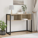 vidaXL Bijzettafel Zwart Eiken 100 x 36 x 75 cm Bewerkt hout