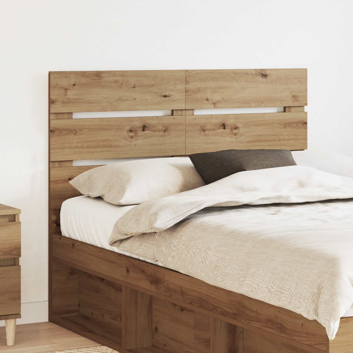 vidaXL Hoofdbord Wit Bewerkt hout