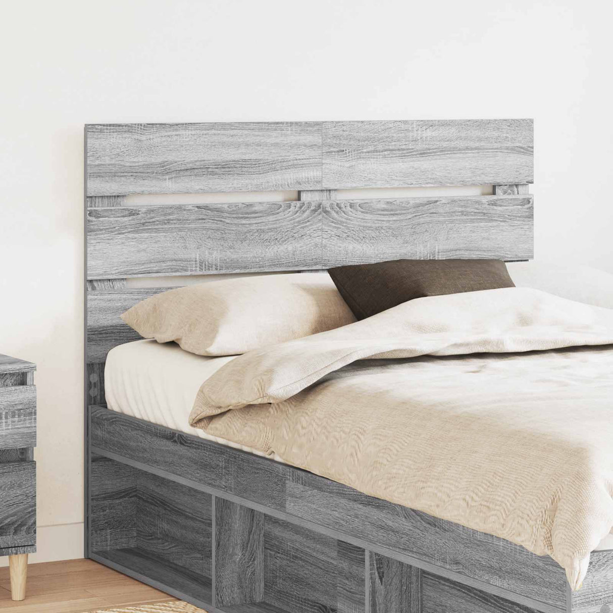 vidaXL Hoofdbord Wit Bewerkt hout