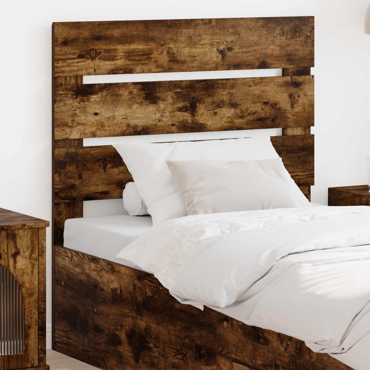 vidaXL Hoofdbord Wit Bewerkt hout